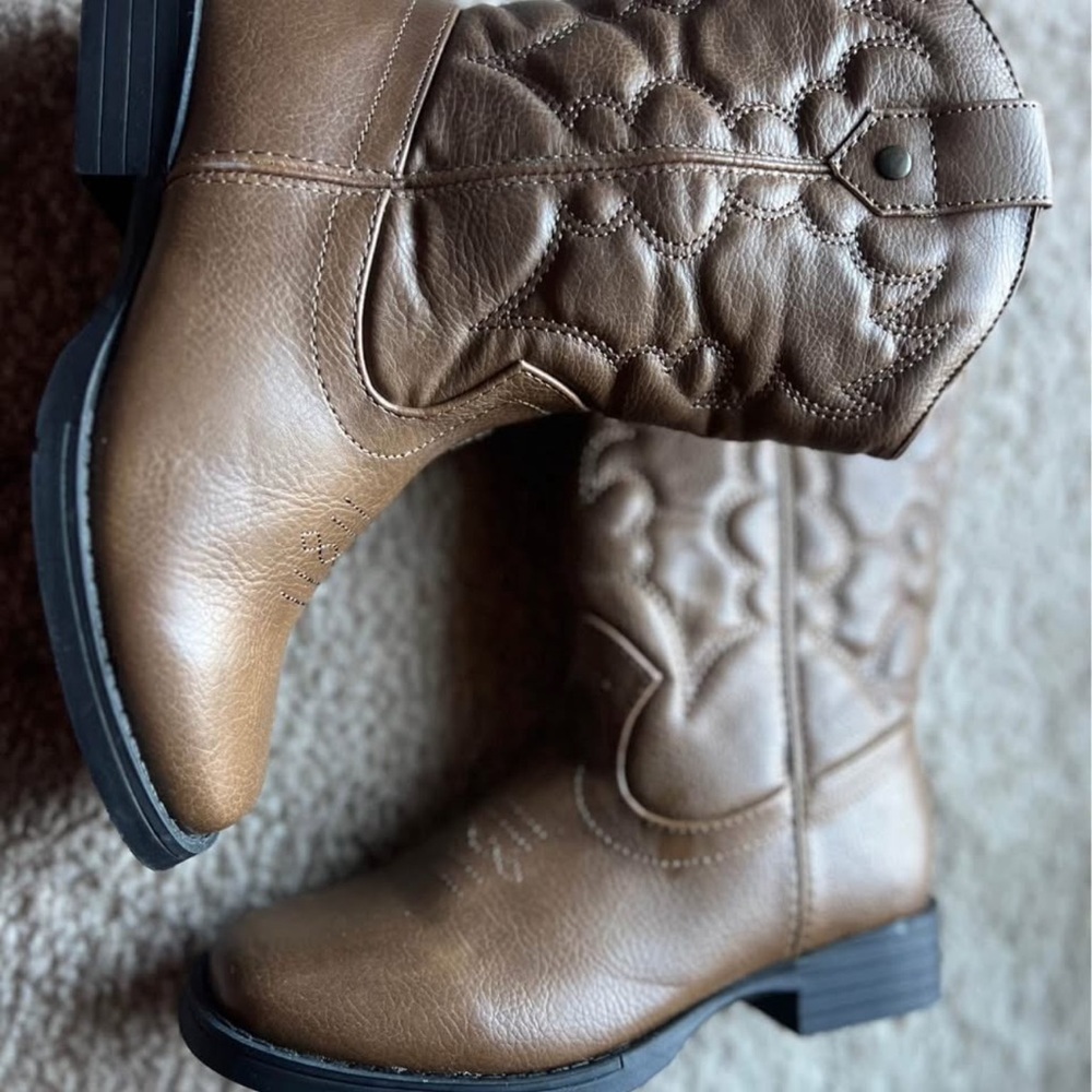 Little Girls Brown Western/CowGirl Boots Size 13